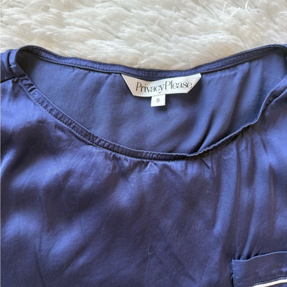 Privacy Please Satin Pajama Top - Picture 4 of 7